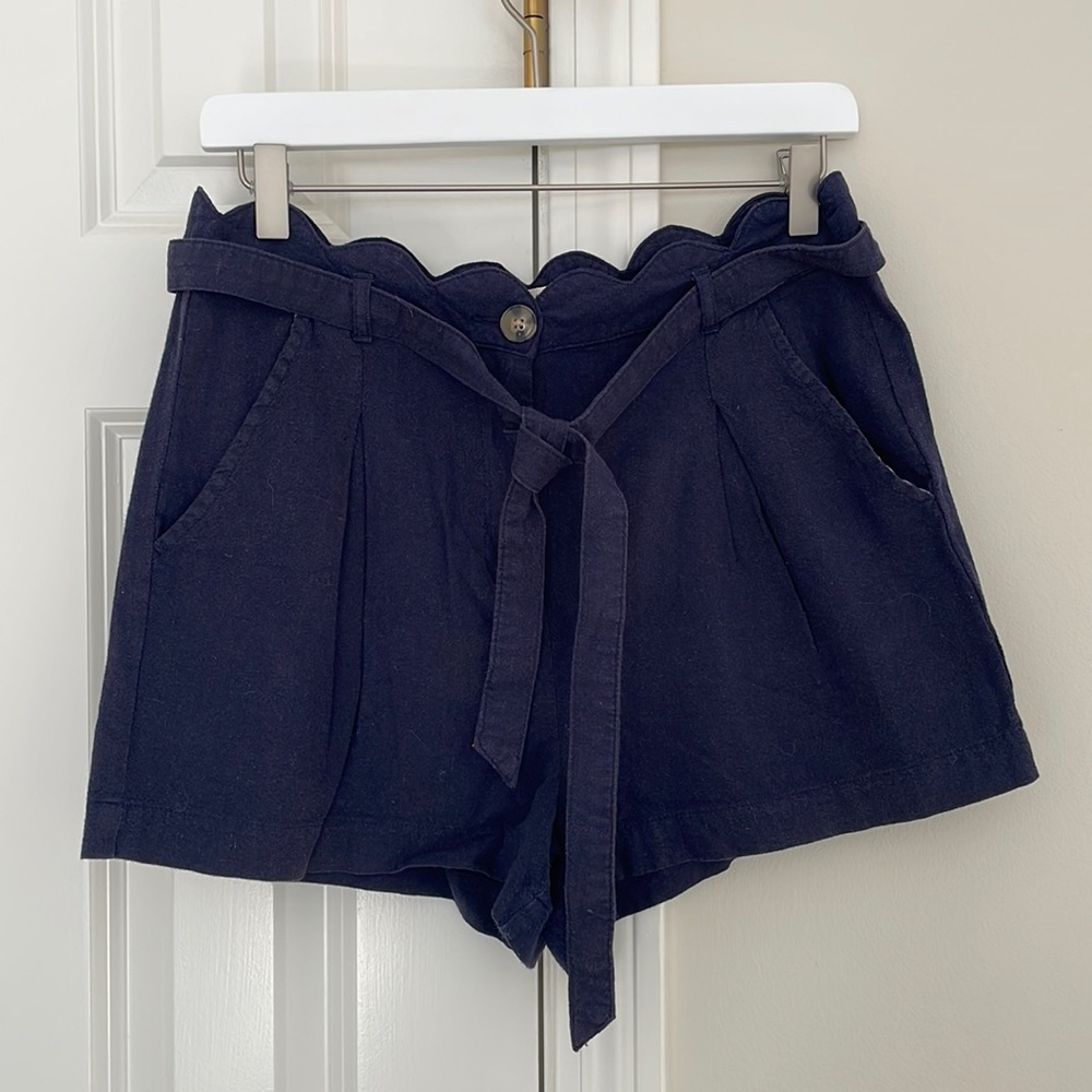Mi ami Navy Shorts with Tie belt